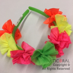 VINCHA CON 7 FLORCITAS TELA FLUO x 1 VINCHA CON 7 FLORCITAS TELA FLUO x 1